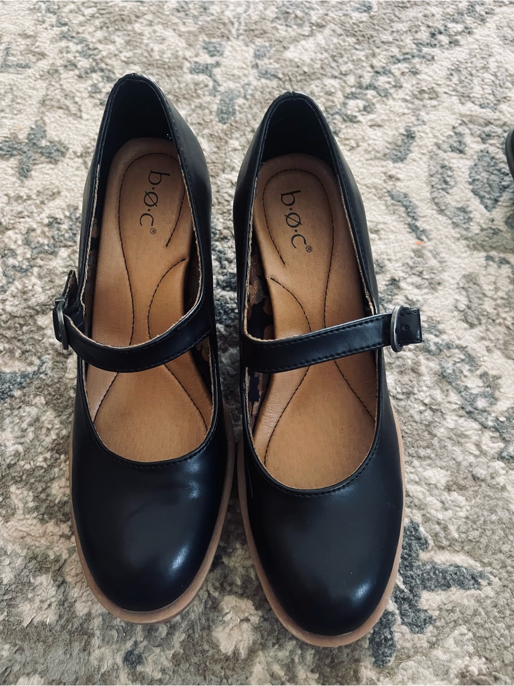 Black block heel Mary Jane shoes. 7.5